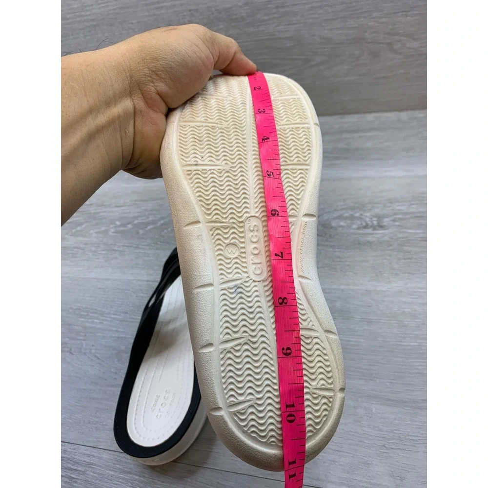 Crocs Swiftwater Strappy Sandals Black White Women's 10 Comfort Water Shoes